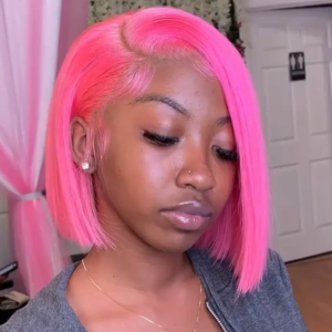 Nadula Shoulder Length Straight 13*4 Lace Front Pink Bob Wig, Catalog Online Nadula 2756