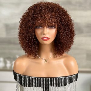 Nadula Flash Deal Glueless Reddish Brown Bob Curly Wig With Bangs Upgrade Rose Net Cap, Catalog Online Nadula 2484