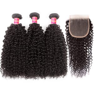 Nadula Kinky Curly Hair Weaves With 18 Inch 4×4 Lace Closure Pre-plucked Human Hair, Catalog Online Nadula 929