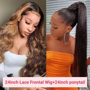 Nadula Flash Deal 24 Inch Lace Front Loose Wave Wig and 24 Inch Straight Ponytail, Catalog Online Nadula 2633