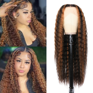 Nadula Whatsapp Flash Deal Beach Wave Lace Front Wig Natural Color With Brown Copper Highlights Bleached Knots 100% Human Hair Wig, Catalog Online Nadula 2147
