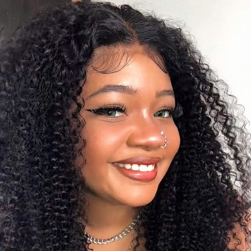 Nadula Afro Kinky Curly 4*4 Swiss Lace Closure Wig Natural Color Glueless 130% Density Affordable Remy Human Hair Pre Plucked, Catalog Online Nadula 2297