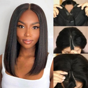 Nadula V Part Short Bob Human Hair Wig 5 Inch Deep Part Wear And Go Wig Glueless Straight Bob Wig 150% Density, Catalog Online Nadula 1755