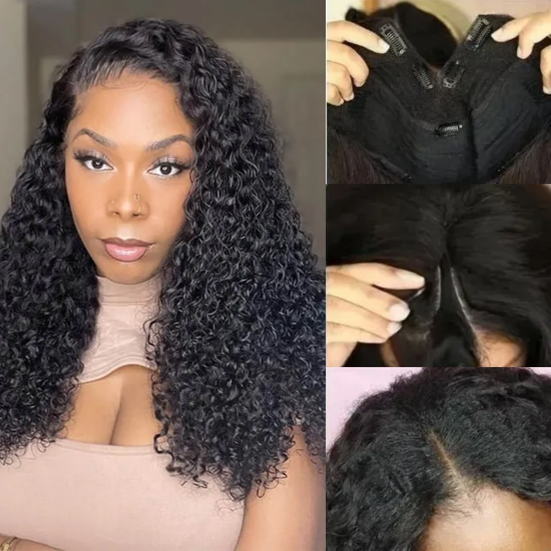 Nadula Glueless Jerry Curly V Part Wigs Full Density No Leave Out Wear and Go, Catalog Online Nadula 2193