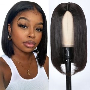 Nadula V Part Short Bob Straight Human Hair Wig Wear And Go Glueless Straight Lace Wig 150% Density, Catalog Online Nadula 1831