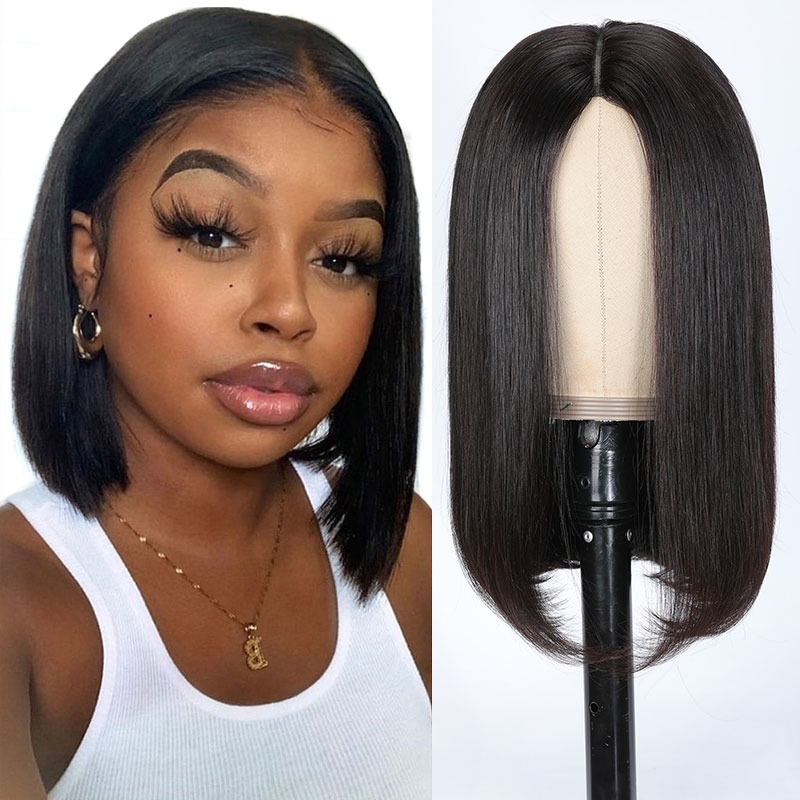 Nadula V Part Short Bob Straight Human Hair Wig Wear And Go Glueless Straight Lace Wig 150% Density, Catalog Online Nadula 1831