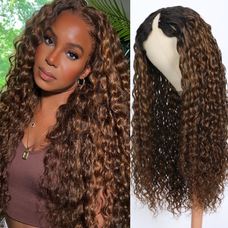 Nadula Water Wave V Part Wig Light Chocolate Brown Glueless Wig Beginner Friendly Upgrade U Part Wig Human Hair, Catalog Online Nadula 2537