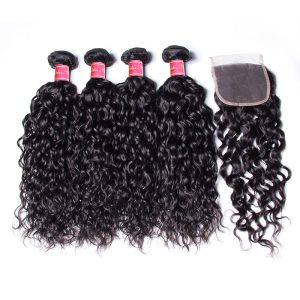 Nadula Water Wave Pre Pluck 4*4 Lace Frontal Closure With 4 Bundles Virgin Human Hair Weave, Catalog Online Nadula 699