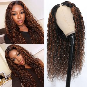 Nadula 20 Inch Water Wave Balayage Human Hair Lace Wig Glueless V Part Human Hair Wig Beginner Friendly, Catalog Online Nadula 2125