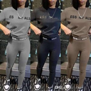 Designer Womens Tracksuits Silm Pants Suit Two Pieces Jogger Set 2024 New Letters Printed Short Sleeve Tights Sweatsuits