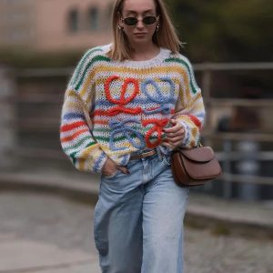 2024 Autumn New Multi Color Pulled Womens Fashion Round Neck Twisted Hollow Sweater Harajuku Womens Aesthetic Jumper 240905