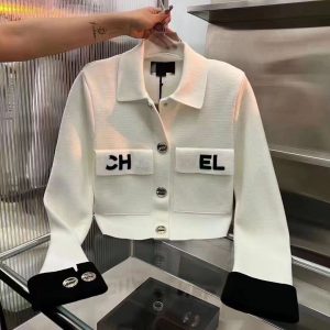 2024 Paris designer spring new womens fashion luxury small coat round collar printed letter girls jacket classic long-sleeved outdoor casual uniform S-XL