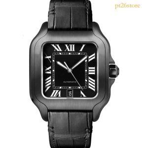 NEW Wristwatches Mens Skeleton Watch 39mm Automatic Mechanical Movement Stainless Steel Women Baked Blue Watches Needle Fashion Ladies Wristwatch Montre