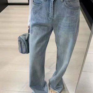 fashion designer Women's Jeans Casual Retro Inspired Ladies' Denim Trousers Featuring a Relaxed Silhouette & Comfortable Elastic Waistband