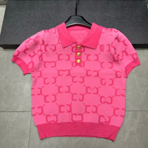 luxury Knitted Polos Shirts Top Luxury Women Knits Tops Short Sleeve Designer Casual Shirts