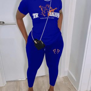 Designer Womens Clothes Fashion Letter Printed 2Two Piece Pants Set Casual Large Suit Summer Outfits Streetwear
