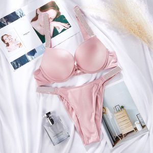 Victoriasecret Bra Set Sexy Underwear Set Comfort Brief Sets Push Up Bra And Panty 2 Piece Sets For Women Lingerie Set 9De top quality bra+short