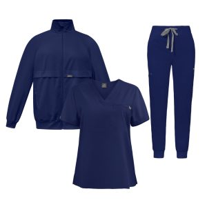 Womens Three Piece Pants Figs Scrubs Set Zip Up Undefined Arrival Product High Elasticity Long Washable Versatile Solid Ventilation Pr 58D
