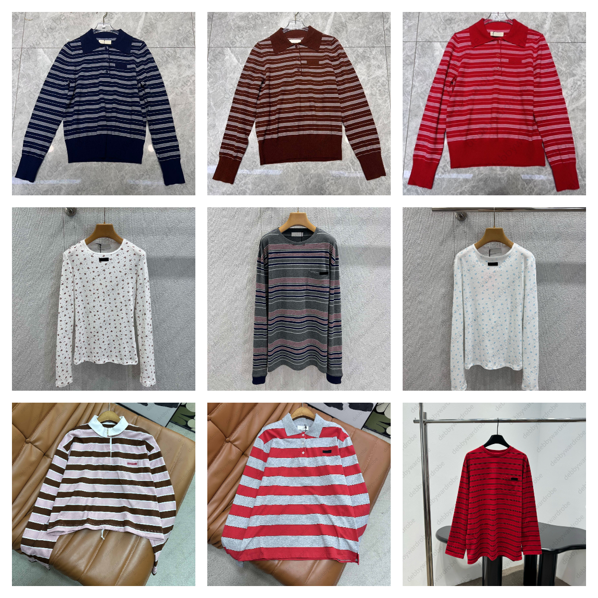 tops designer shirt women tshirts designer women womens clothes stripe tee casual t-shirt Long Sleeve tees outwear tops cotton t shirt women mm shirts designer top