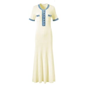 Sandro Dress Designer Prom Dresses 2026 Sleeveless Single-Breasted Knitted Maxi Dress Women Elegant O-Neck Bodycon Long Summer Lady Party Robes Sandro Dress 0D2
