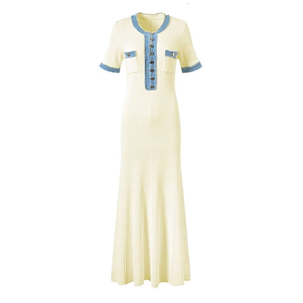 Sandro Dress Designer Prom Dresses 2026 Sleeveless Single-Breasted Knitted Maxi Dress Women Elegant O-Neck Bodycon Long Summer Lady Party Robes Sandro Dress 0D2