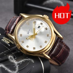 High quality mens women Cellini watches quartz movement watch work chronometre wristwatch leather strap stainless steel case waterproof clock montre de luxe #266
