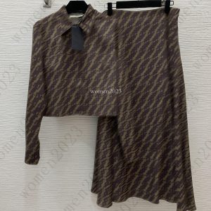Women skirts suit designer shirts two-piece brand women blouse set jacket Fashion letter printing logo overskits set vacation shirt 2pcs Feb 15