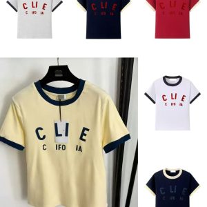 Summer new CE curved letter printed designer women's T-shirt casual short sleeved cotton T-shirt