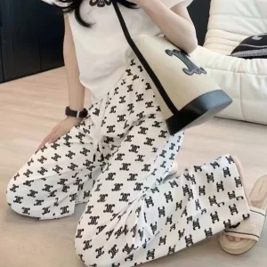 Women's Pants Capris Designer Womens Pants Fashionable High Waisted Double Pocket Slimming Casual Pants With Stylish Letter Pants Asian Sizes