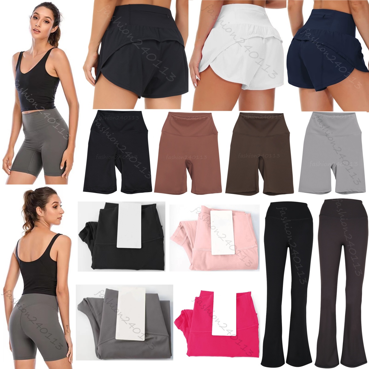 yoga shorts women short set yogapants leggings designer sweatpants womens pants pantalon solid color pantaloncini sports legging elastic fitness trousers