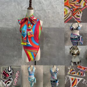 bikini designer bathing suits women one piece swimwear swimsuits with headband wrap scarf cover up sexy colorful beachwear beach holiday skirt coverup set