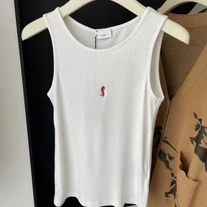 Womens Tanks Embroidery Tank Top Summer Short Slim Navel Elastic Sports Knitted Tanks BFG25011112