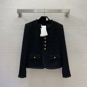 4 02 XXL 2024 Milan Runway Spring Women's outwear Long Sleeve Lapel Neck Coat Beads Fashion Clothes Womens G23101347