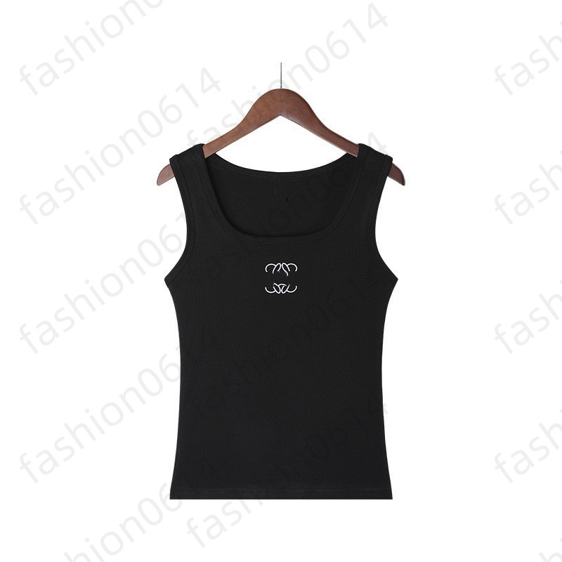Womens tank top t-shirt regular cropped cotton Jersey camis female femme knits tees designer embroidery knitted vest sport breathable yoga vest tops