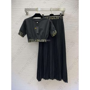 Women skirts suit Designer Short t-shirt two-piece tshirt brand woman dress set Women Fashion skirts casual short sleeves shirt long skirts 2pcs Dec 10