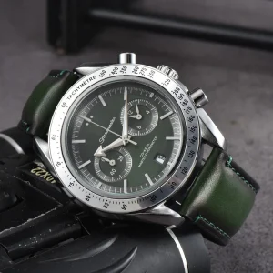 Watch for Men Mens Watch Five needles All dials work Quartz WatchES Top Luxury Brand Clock Chronograph Fashion Steel And Leather Strap Speedmaster Bes