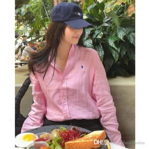 American Linen Designer Shirt Womens Blouse Lapel Neck Loose Shirts Colorful Embroidery Fashion Casual Blouses Tops