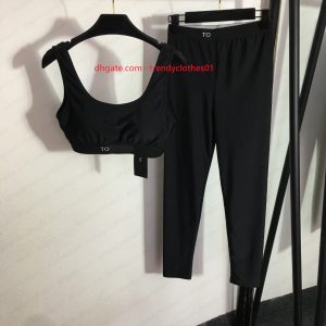 Womens Summer Sexy Tracksuits woman tights pants slim tank tops fashion luxury designer sport yoga two pcs sets outdoor beach gym set lady Outfit clothes