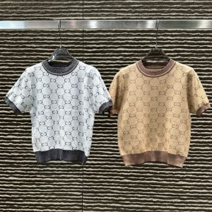Knitwear New Designer T Shirt Clothes Womens Clothing Pure Cotton Round Neck Short Sleeve Sign Letter Print