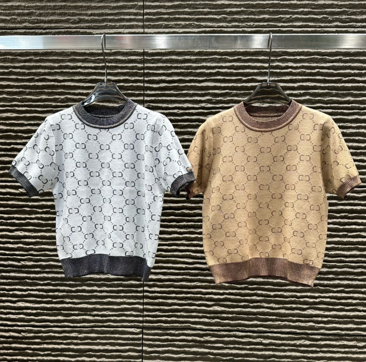Knitwear New Designer T Shirt Clothes Womens Clothing Pure Cotton Round Neck Short Sleeve Sign Letter Print
