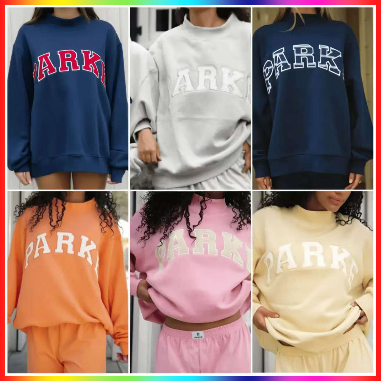 Parke Womens Mockneck sweatshirt yoga hoodie designer high quality hoodie sports jogging sweatshirt womens autumn loose fit letter print fashion luxury hoodie