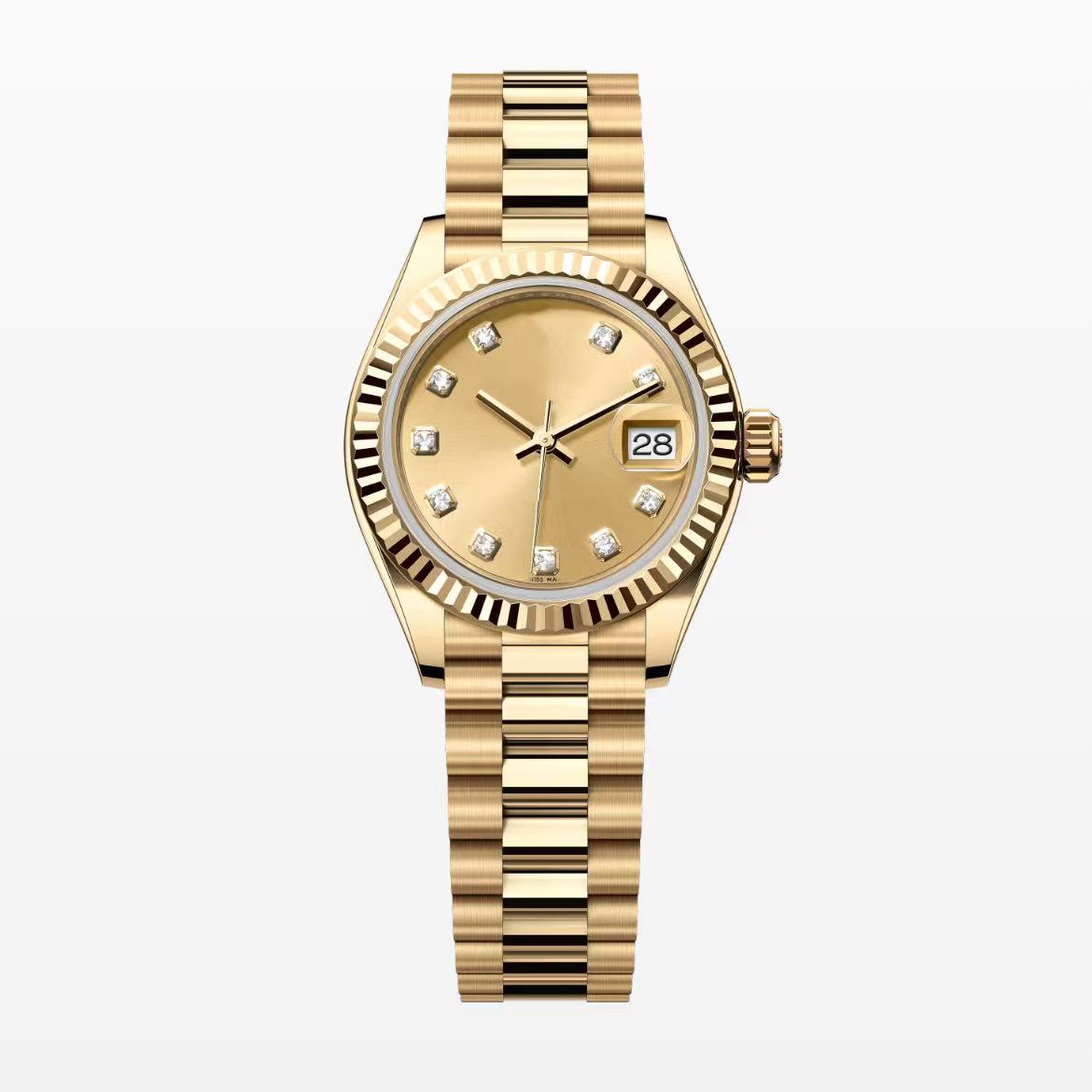 Luxury women watches high quality rose gold lady watch 31mm shell dial diamond mossanite bezel with box reloj orologio montre AAA