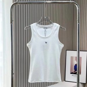 Designer Women's Tanks Camis Tank Top Lowe Clothes Knits Designer Embroidery Knitted Vest Sleeveless Breathable Cropped Tops 100% Cottons