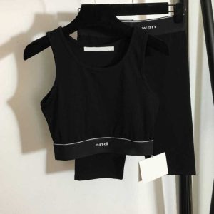 23ss women designer brand New yoga sports suit Letter webbing waist small vest five cent shorts womens clothing a1