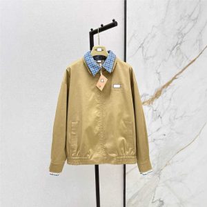 Women's Jackets designer 2025 Spring/Summer Miu Family Color blocked Splicing plaid Design Jacket Coat LBT5
