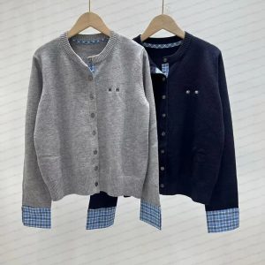 Women's cardigan designer new sweater knitted round neck long sleeved cardigan sweet anti-aging short women's sweater jacket