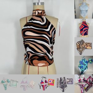 Designer Women Swimsuit Bikinis Sexy Halter Vest Top Color Blocked Swimwear With Headband Scarf Swimwear Summer Vacation Beach Surfing Bikinis