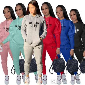Plus Size Womens Hooded Tracksuits Two Pieces Pants Set Spring Deisgner Letter Printed Hoodie Sweat Pants Sweatsuits Fall Clothes