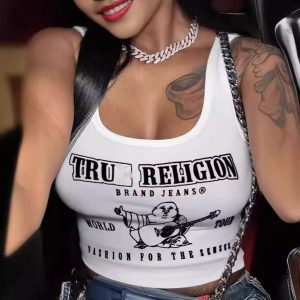Designer Womens Vest T-shirt Fashion Open Collar Printed Letter T shirt Small Tank Crop Top Pit Stripe Camis Tee Shirt 2025