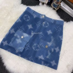 women designer skirt overskirt brand womens dress fashion logo denim skirts casual Vacation casual A-line shaped denims dress denims overskirt Jan 14